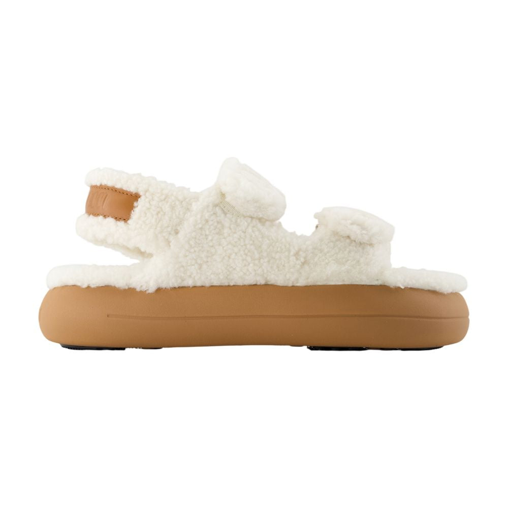 Moon Boot Lambskin Shearling Slipper — White