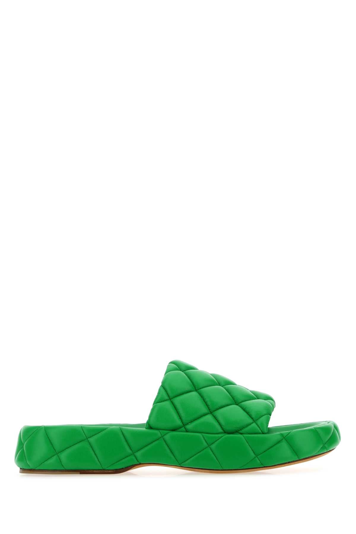 Bottega Veneta Quilted Lamb Leather Slipper — Green