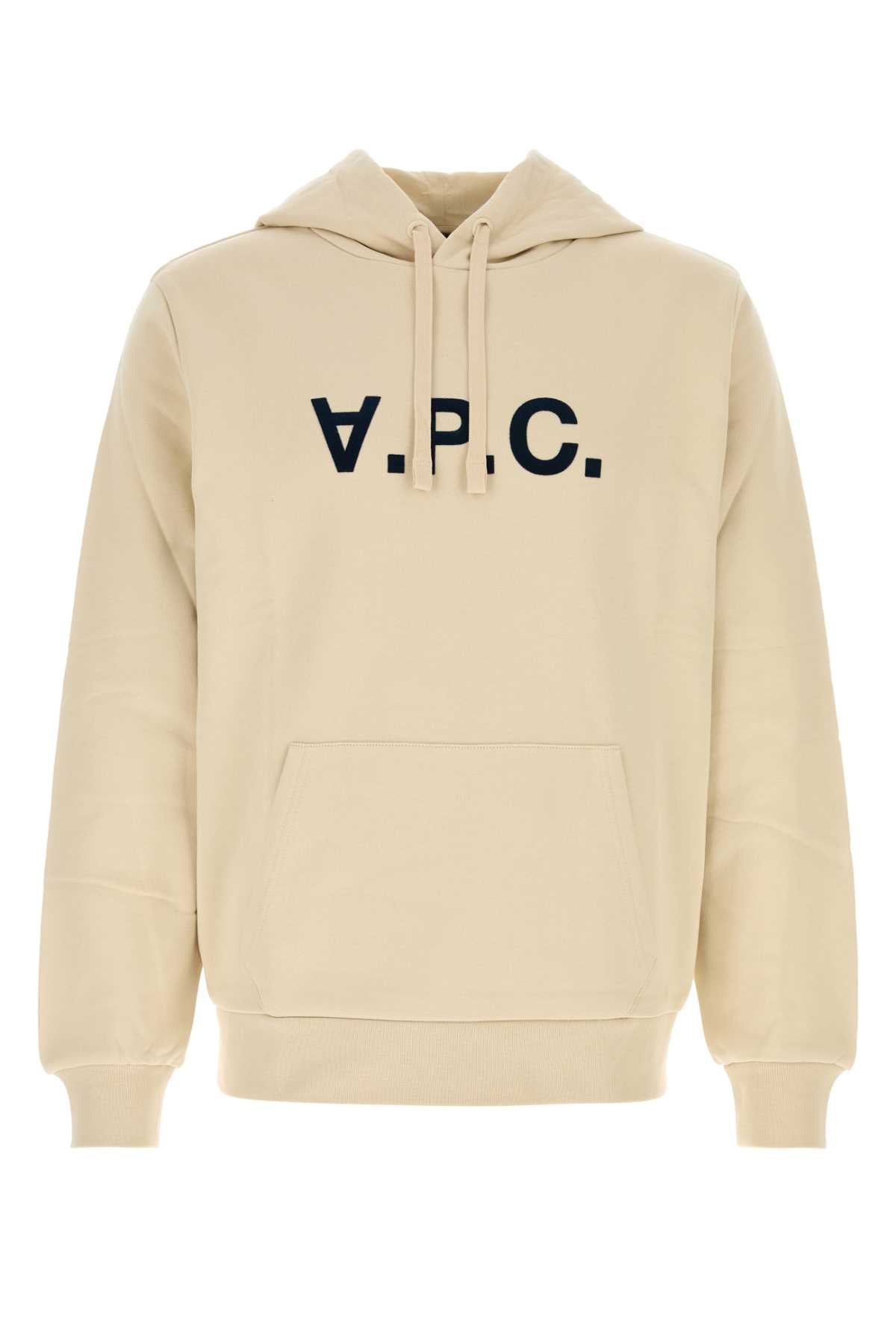 A.P.C. Logo-Embroidered Stretch Cotton Sweatshirt — Beige