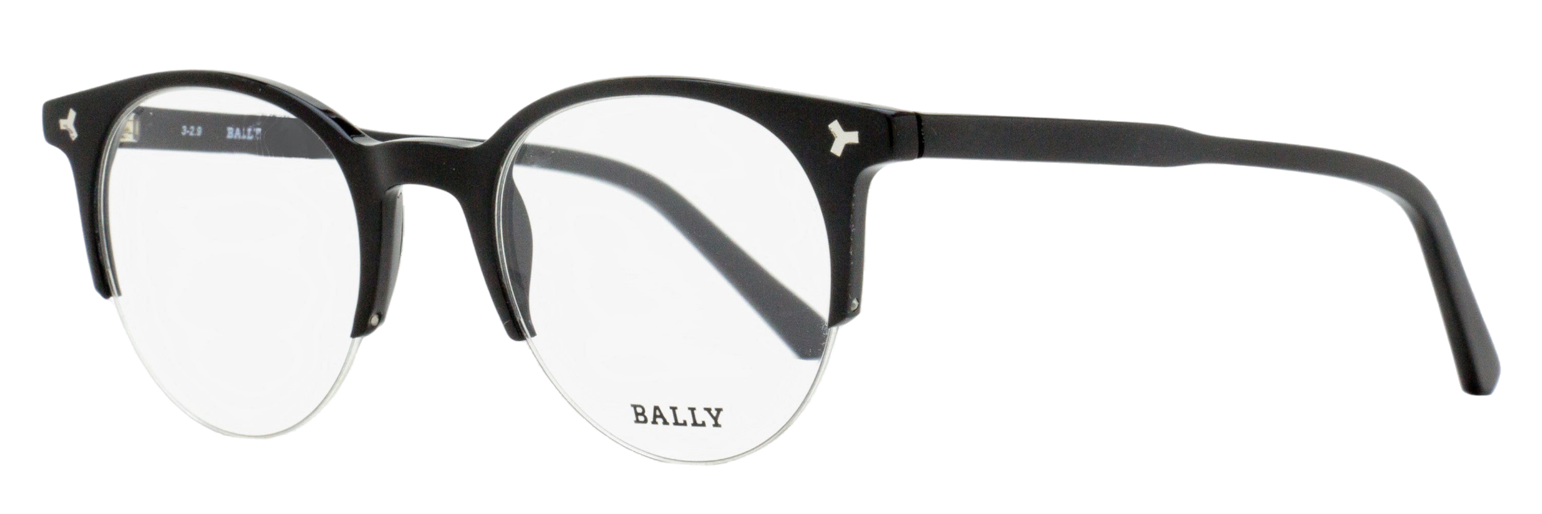 Bally BY5018 Semi-Rimless Oval Eyeglasses — Black
