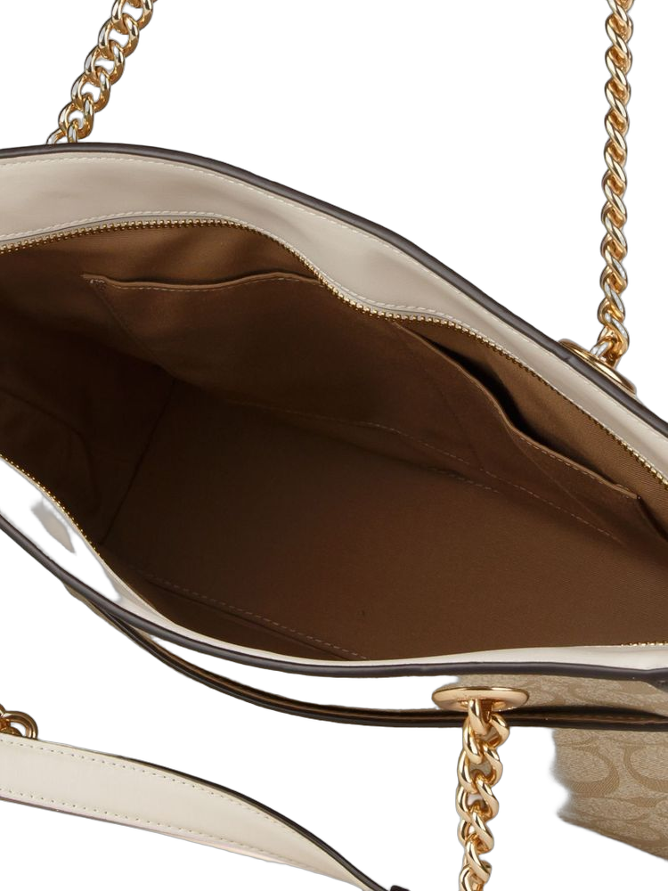 Coach Smooth Leather Tote Bag — Beige