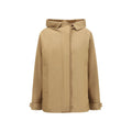 Moncler Hooded Polyamide Shell Coat — Beige