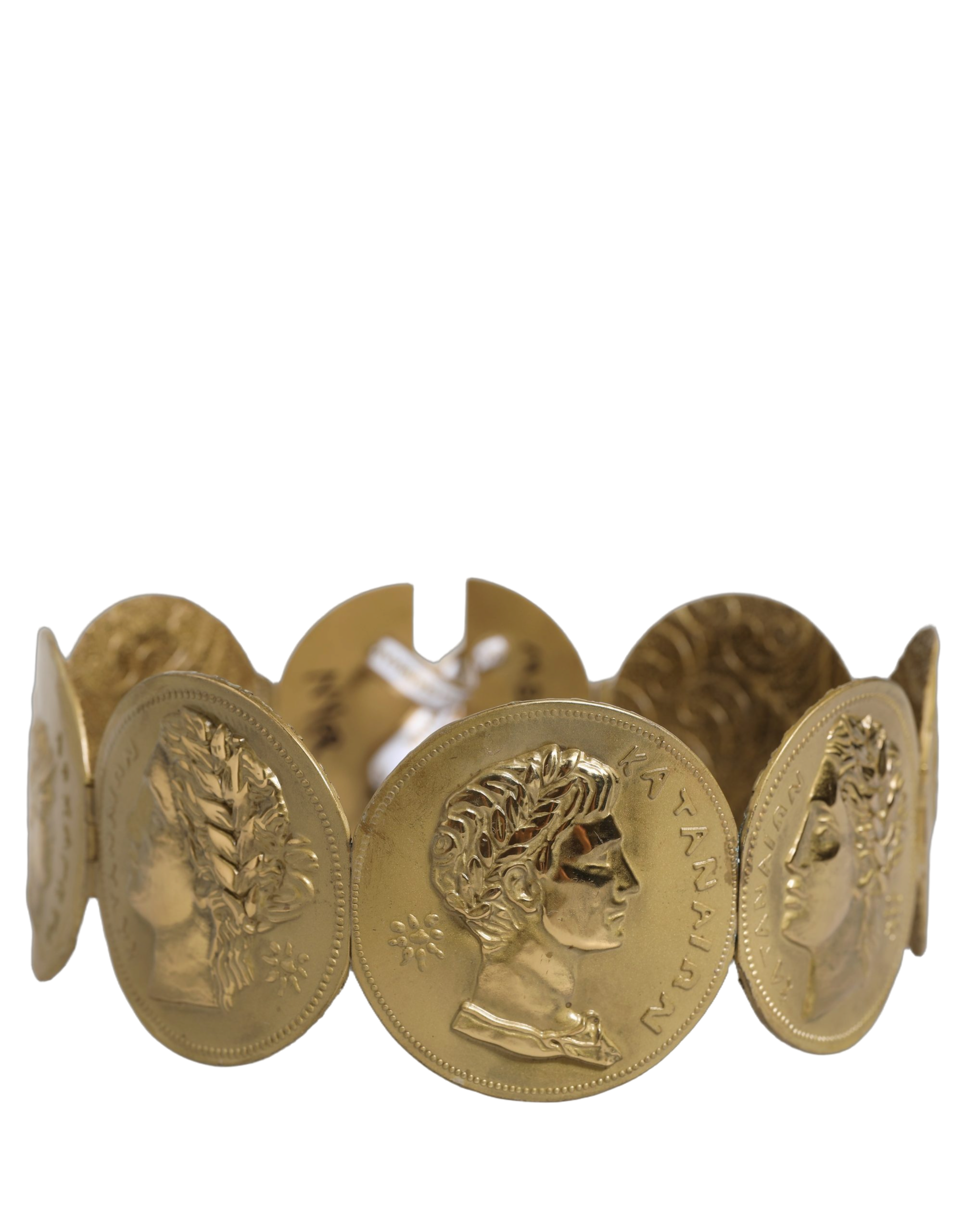 Dolce & Gabbana Gold Coin Metal Belt — Gold