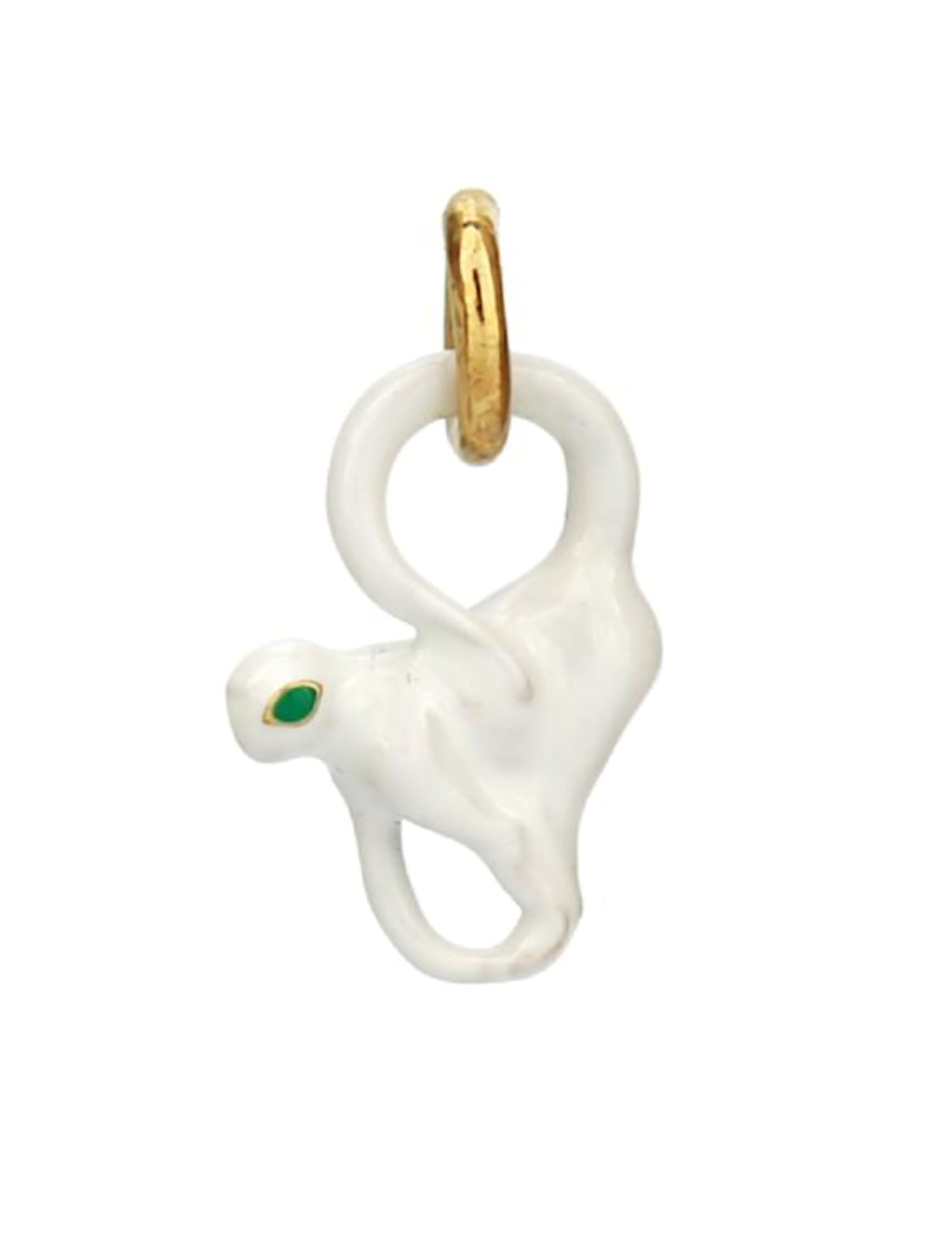 Bottega Veneta Enamel Monkey Charm — White