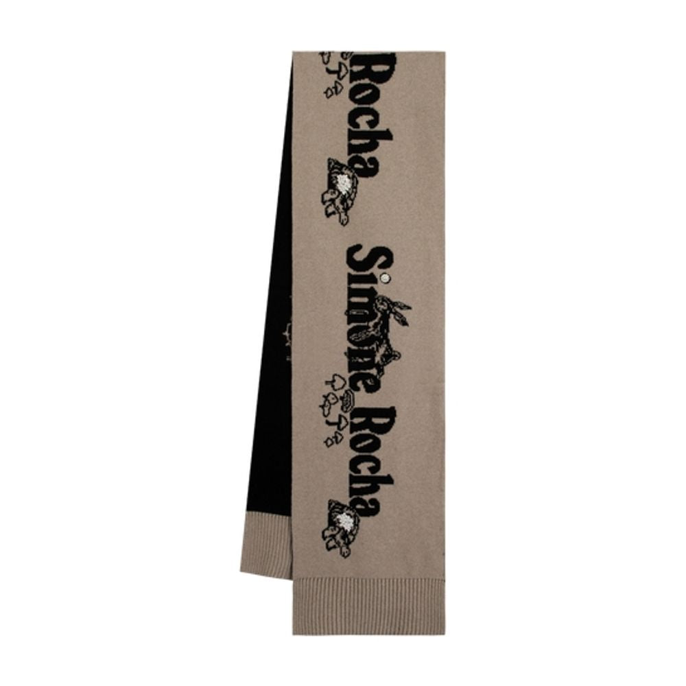 Simone Rocha Beaded Logo Scarf — Beige