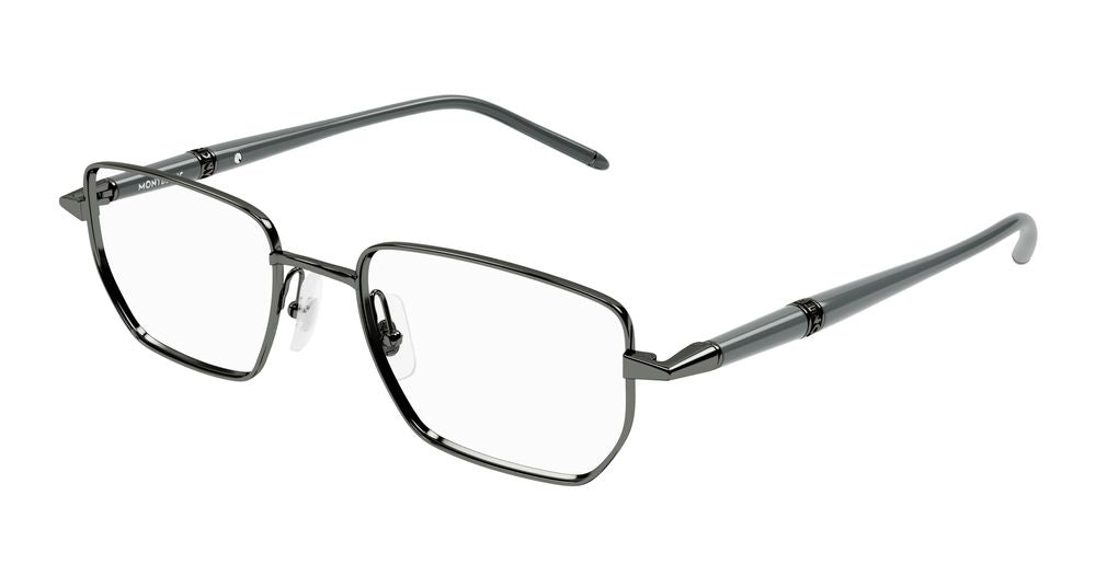 Montblanc MB0347O Metal Rectangle Frame Eyeglasses — Grey