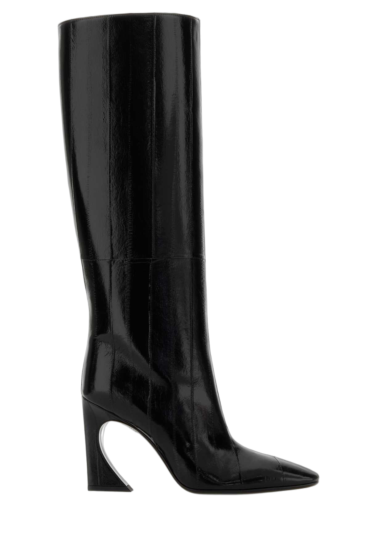 Fendi Patent Leather Knee-High Boot — Black