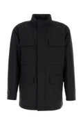 Ferragamo Wool Blend Padded Down Jacket — Black