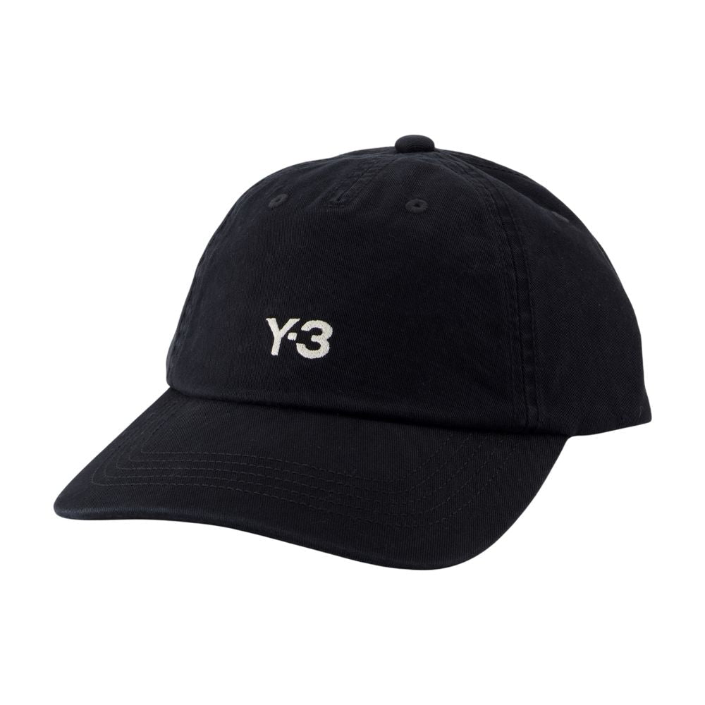 Y-3 IN2391 Logo-Embroidered Cotton Baseball Cap — Black