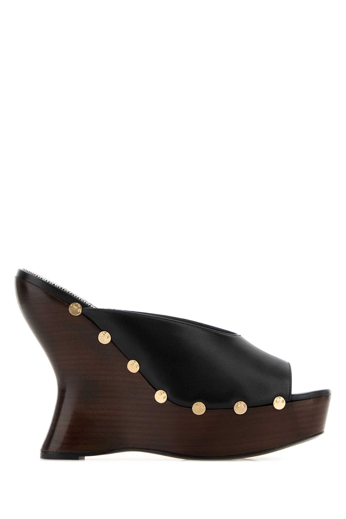 Magda Butrym Studded Leather Wedge Sandal — Black