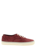 Brunello Cucinelli Calfskin Leather Low-Top Sneaker — Bordeaux