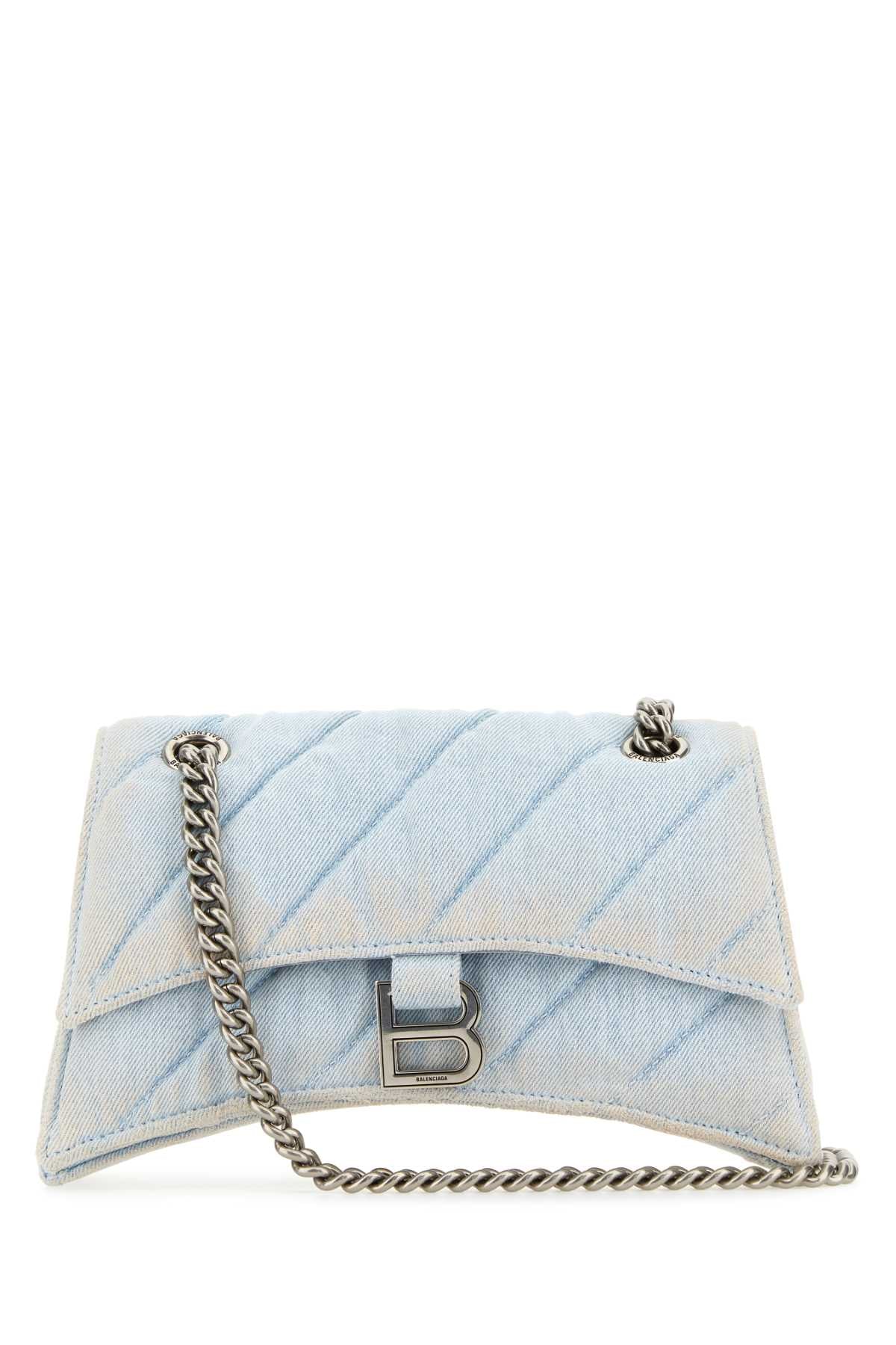 Balenciaga Quilted Denim Shoulder Bag — Blue
