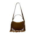 Isabel Marant Fringed Calfskin Shoulder Bag — Brown