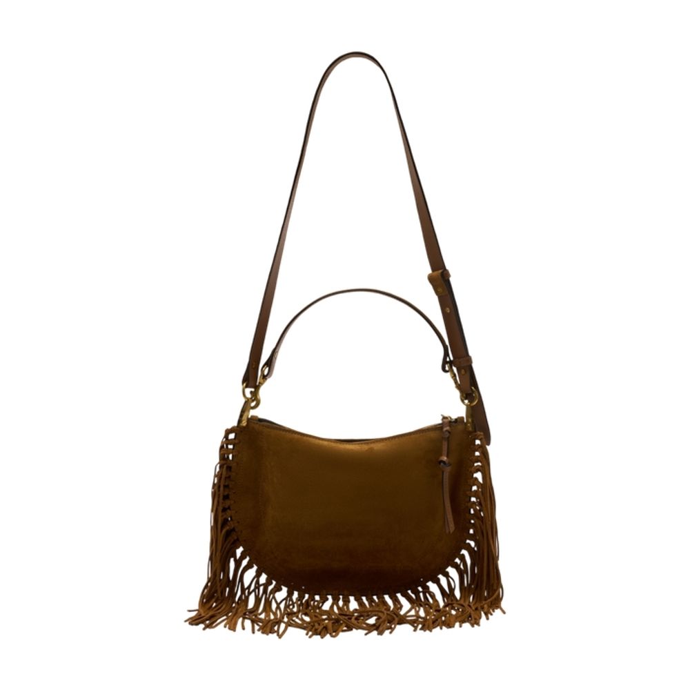 Isabel Marant Fringed Calfskin Shoulder Bag — Brown
