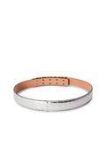 Moschino Logo Lettering Buckle Belt — Silver