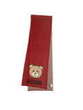 Moschino Embroidered Teddy Bear Scarf — Red