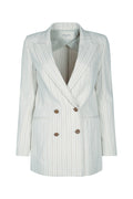 Jacob Cohen Pinstriped Cotton-Blend Blazer — White