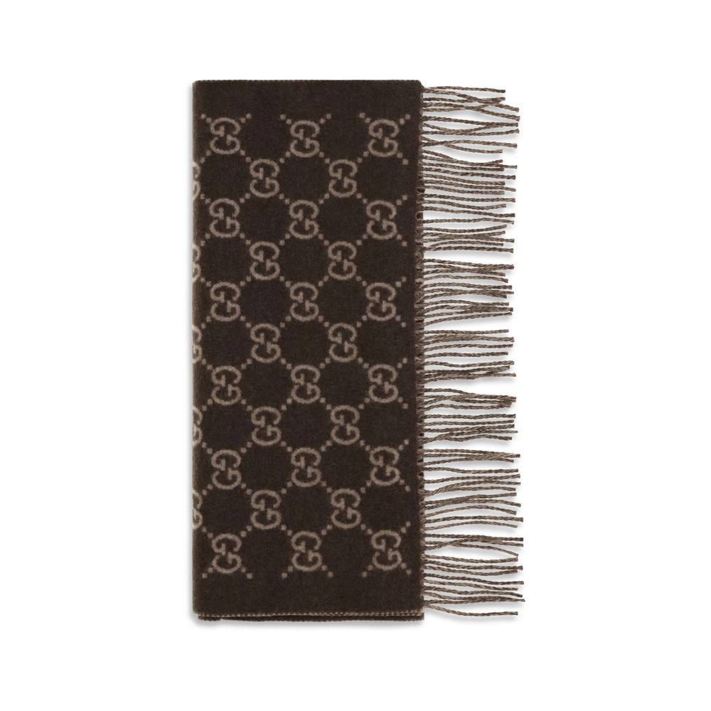 Gucci GG Cashmere Scarf — Brown