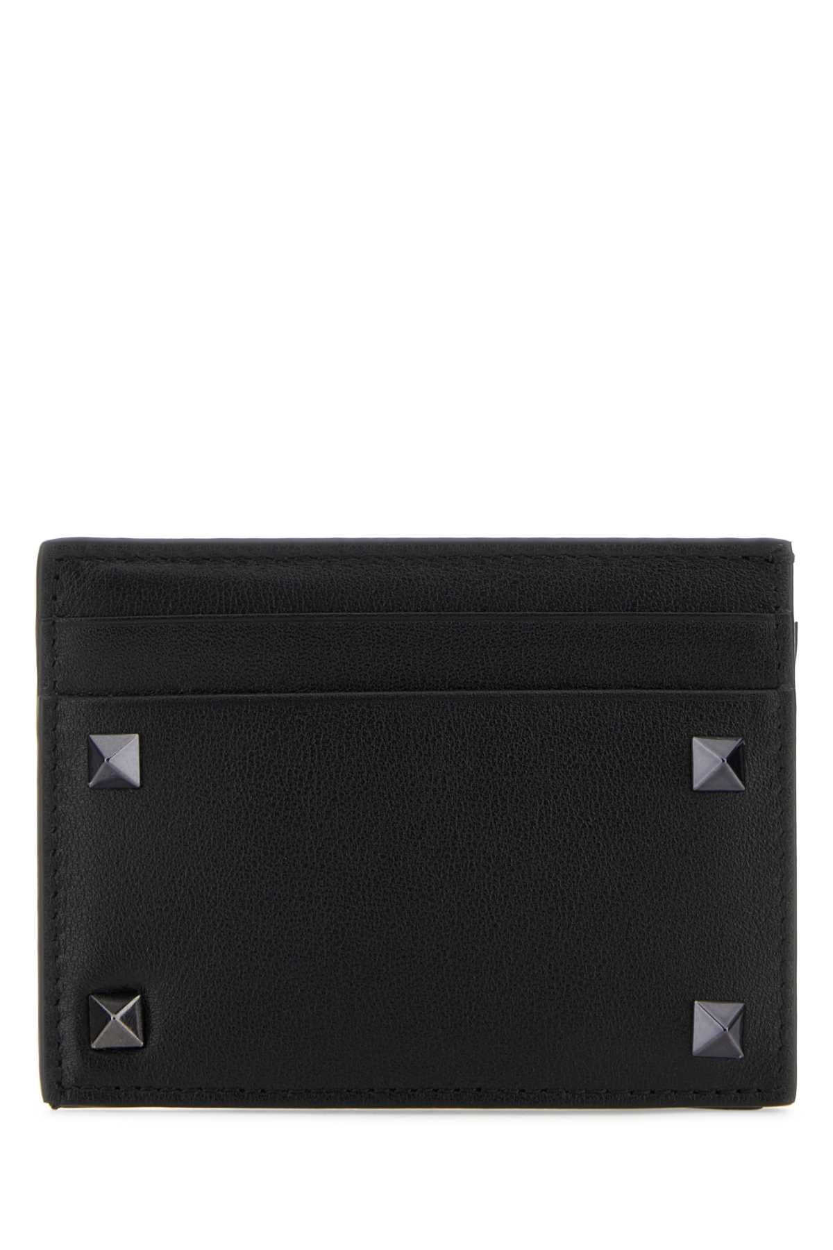 Valentino Garavani Studded Leather Wallet — Black
