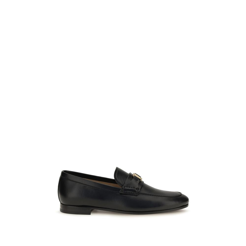 Valentino Garavani VLogo Calf Leather Loafer — Black