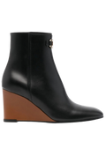 Ferragamo Devin Parker Wedge Boots — Black