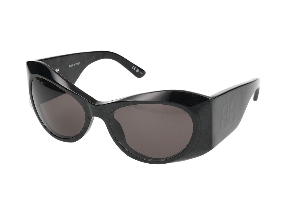 Balenciaga BB0394S Oversized Acetate Sunglasses — Black