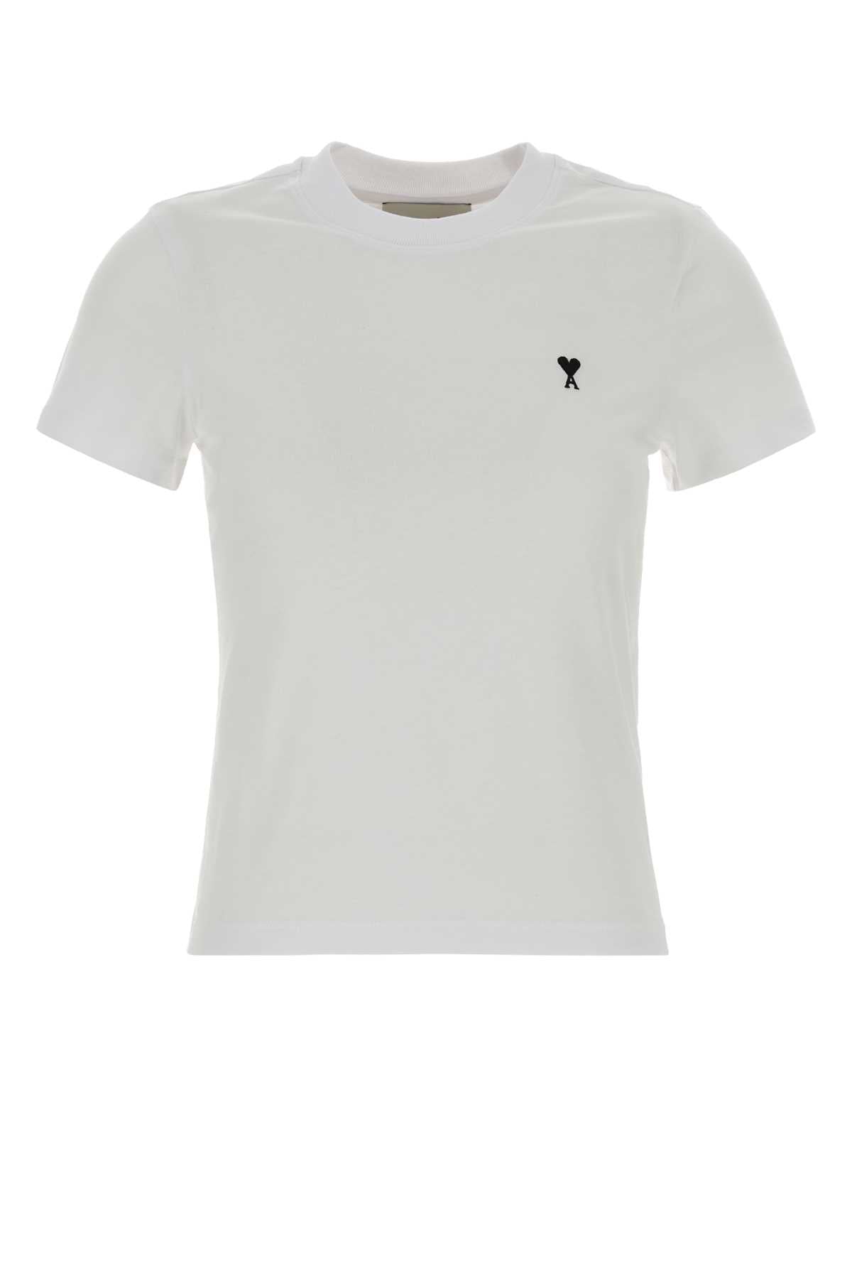 AMI Paris Contrasted T-Shirt — White