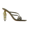 Cult Gaia Leather Tassel-Charm Heel — Green