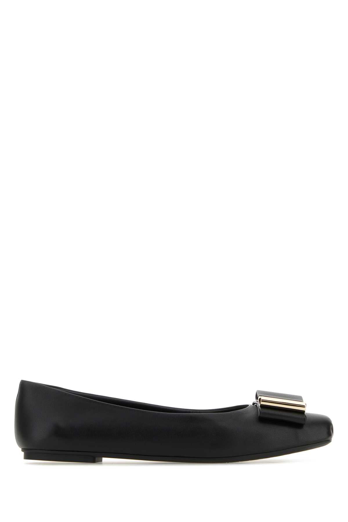 Ferragamo Lina Ballerina Flat — Black