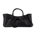 Margesherwood Leather Ruched Shoulder Bag — Black