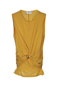 Elisabetta Franchi Gathered Viscose Tank Top — Yellow