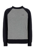 Miu Miu Color-Block Cotton Sweatshirt — Gray