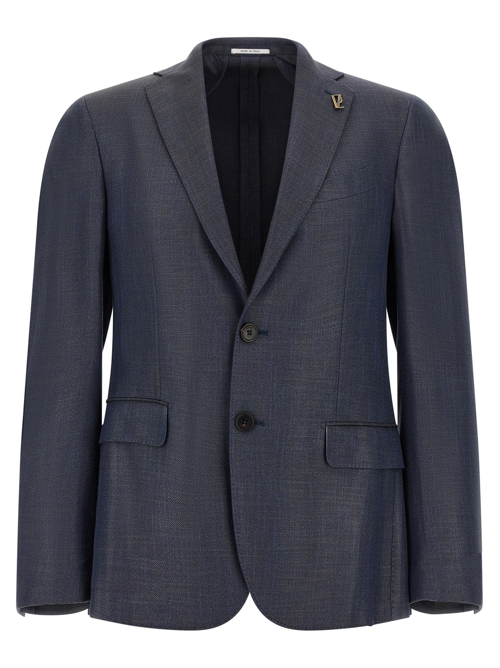 Pal Zileri Single-Breasted Viscose Blazer — Navy