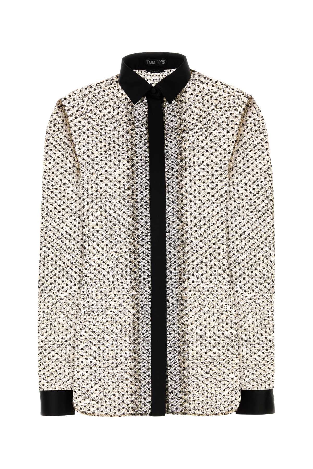 Tom Ford Sequin-Embellished Shirt — Beige