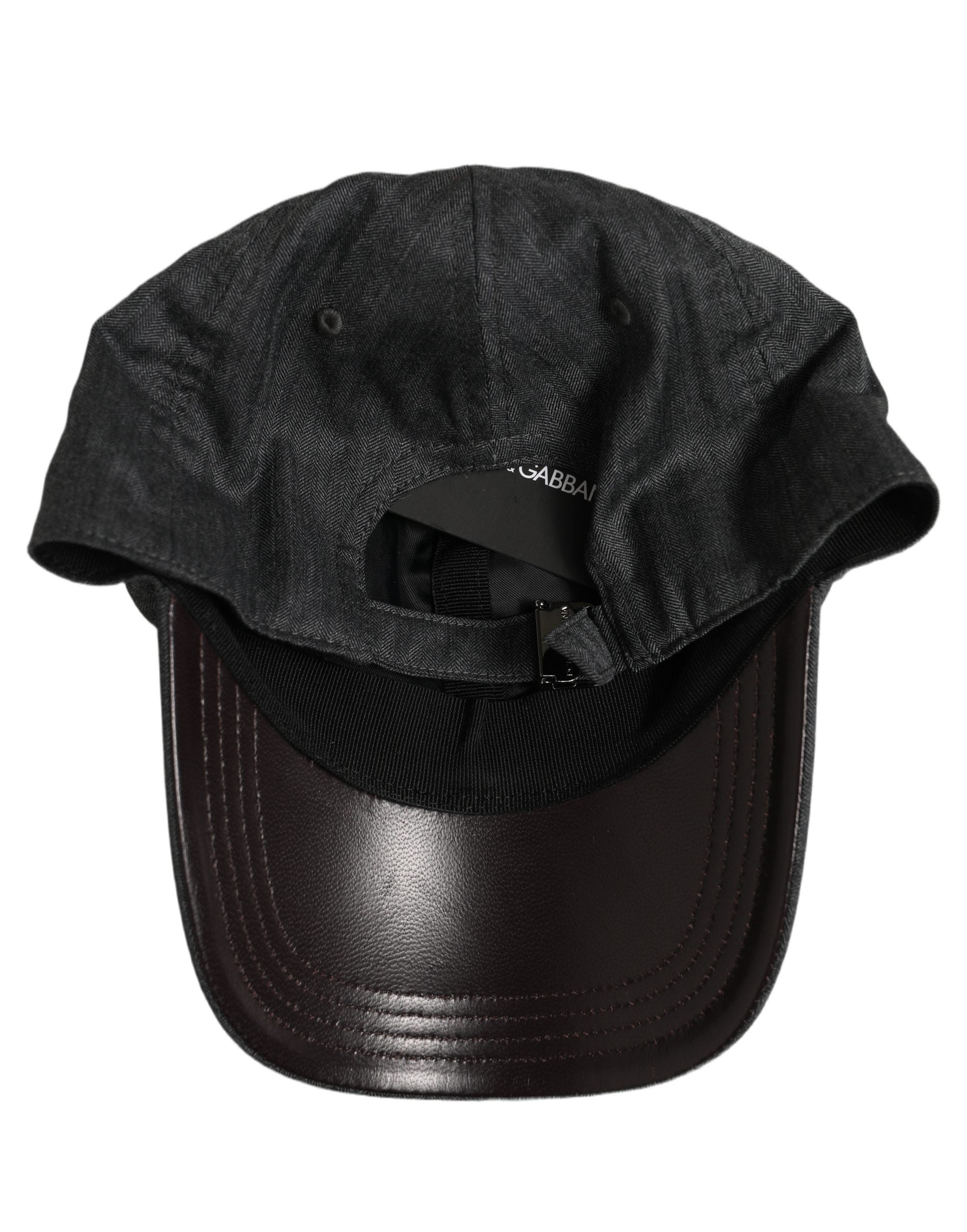 Dolce & Gabbana HAT10050 Herringbone Cotton Baseball Cap — Gray