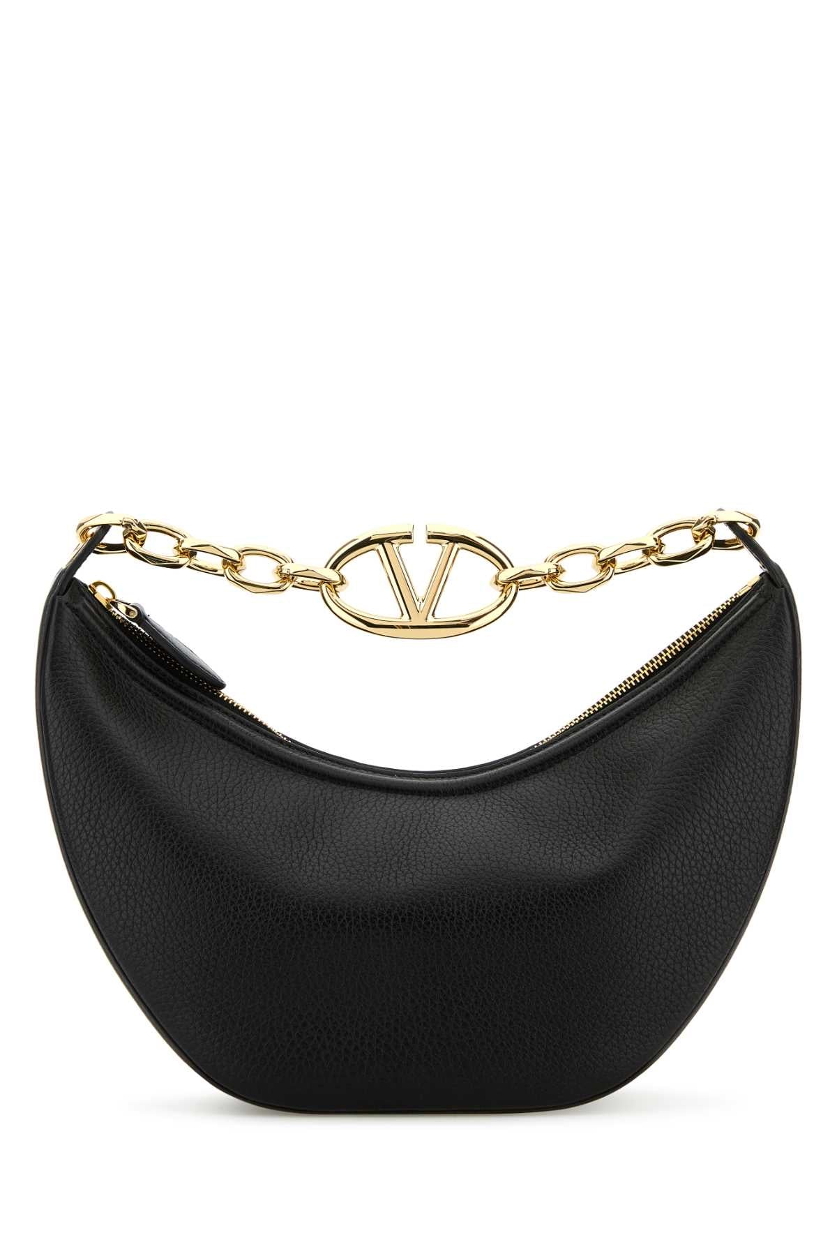 Valentino Garavani Chain-Handle Hobo Bag — Black