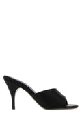 Miu Miu Suede Slide Sandal — Black