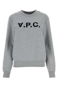 A.P.C. Logo-Embroidered Cotton Sweatshirt — Gray