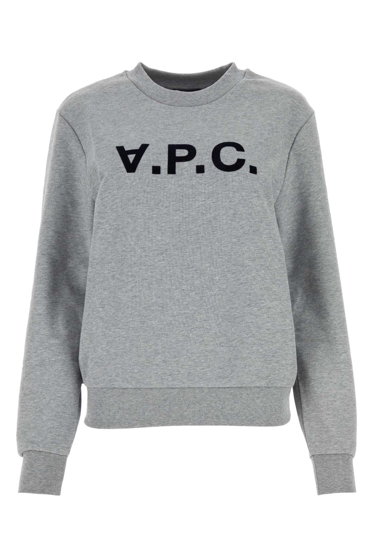 A.P.C. Logo-Embroidered Cotton Sweatshirt — Gray