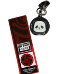 Black Kaisen Panda Chibi Charm Metal Keychain Keyring Polyester Zamak Steel Brass Accessory