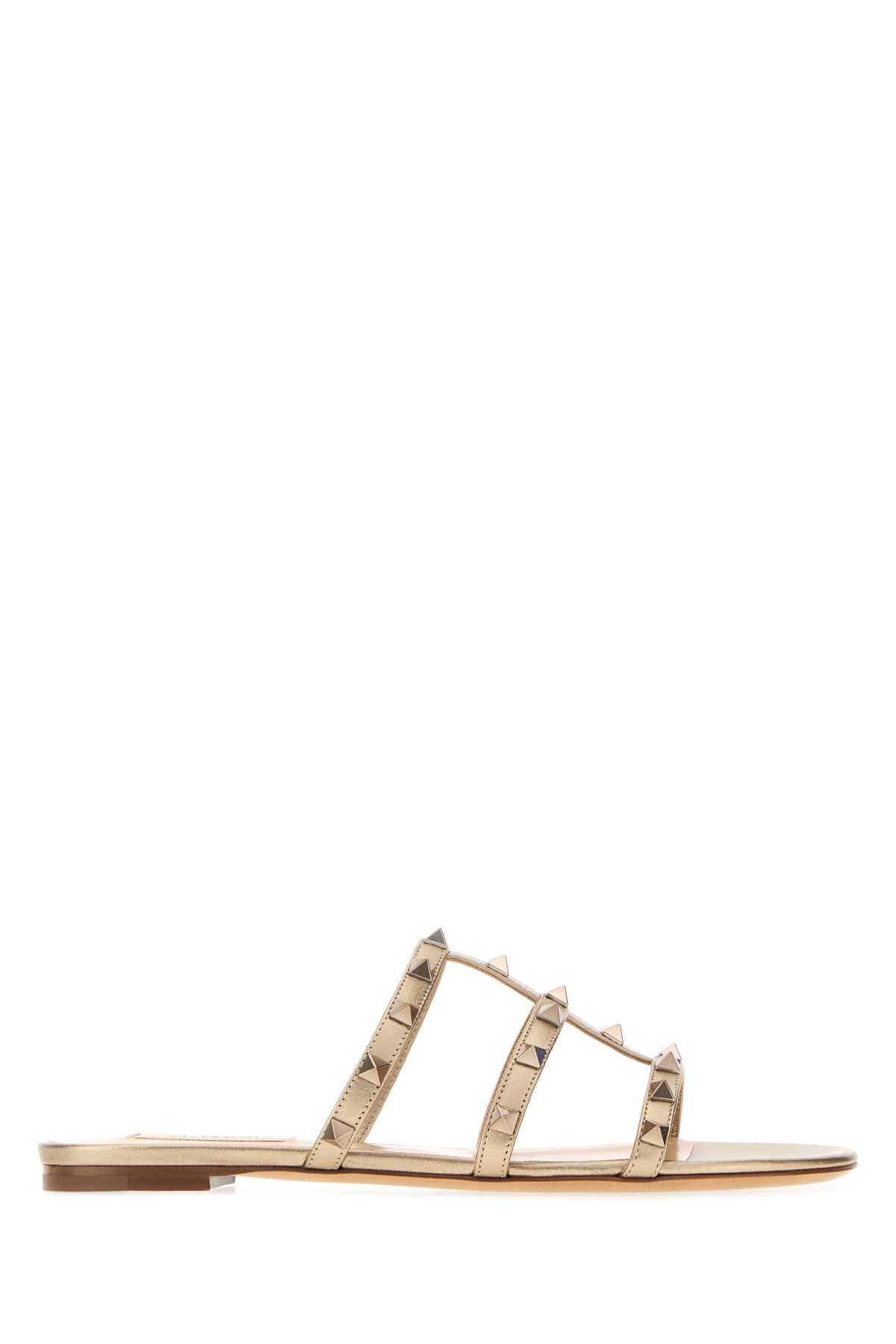 Valentino Garavani Rockstu Slide — Gold