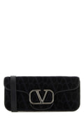 Valentino Garavani VLogo Jacquard Shoulder Bag — Black