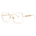 Philipp Plein VPP071M0300 Square Full Rim Metal Eyeglasses — Rose gold