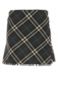 Burberry Tartan Wool-Blend Skirt — Black