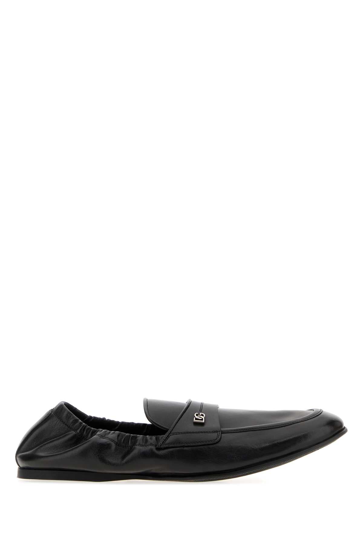 Dolce & Gabbana Leather Slip-On Loafer — Black