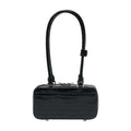 Self-Portrait Crocodile-Embossed Leather Shoulder Bag — Black