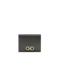 Ferragamo Gancini Logo Calf Leather Wallet — Black