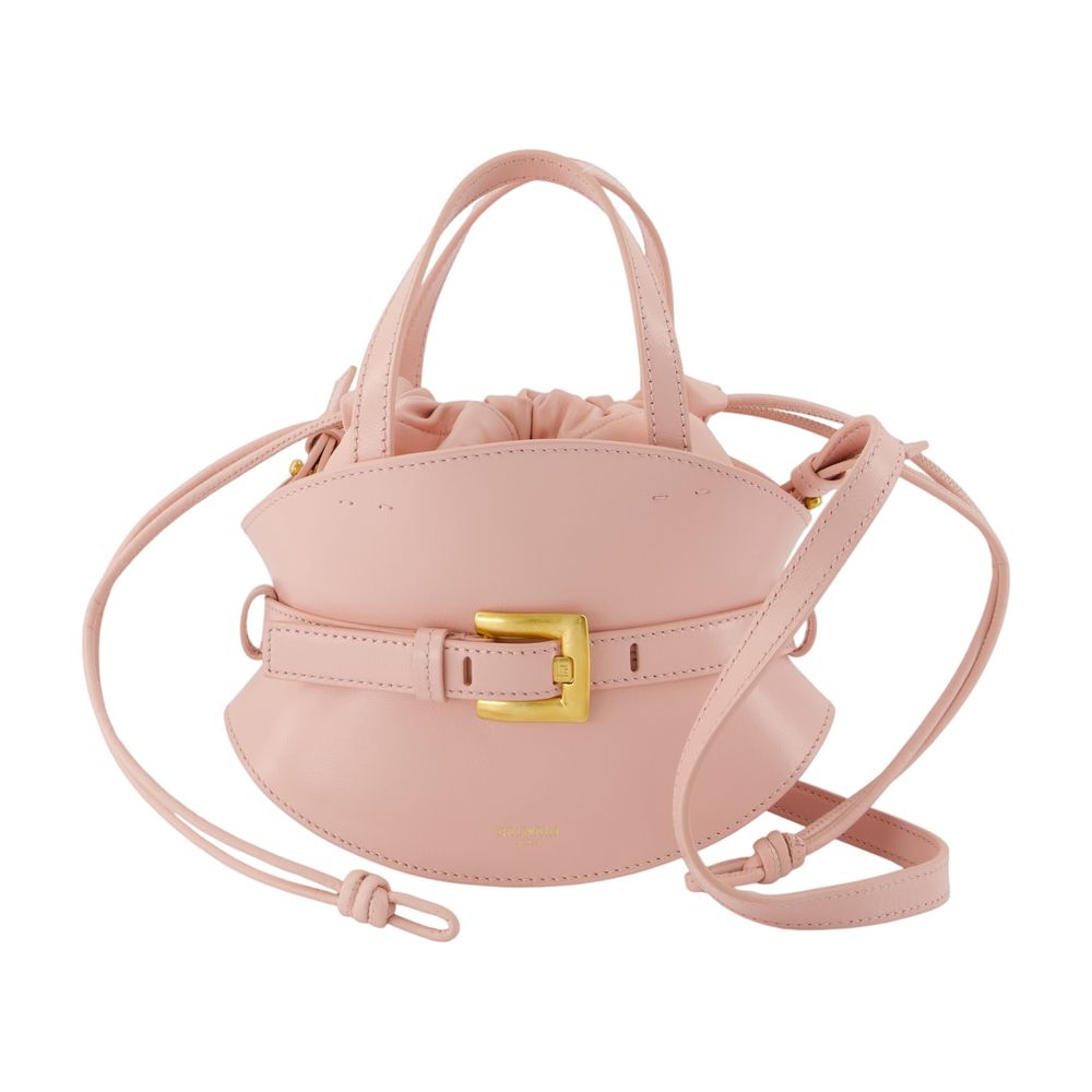 Balmain Calfskin Leather Top Handle Bag — Pink