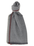 Brunello Cucinelli Diagonal Wool-Cashmere Scarf — Gray