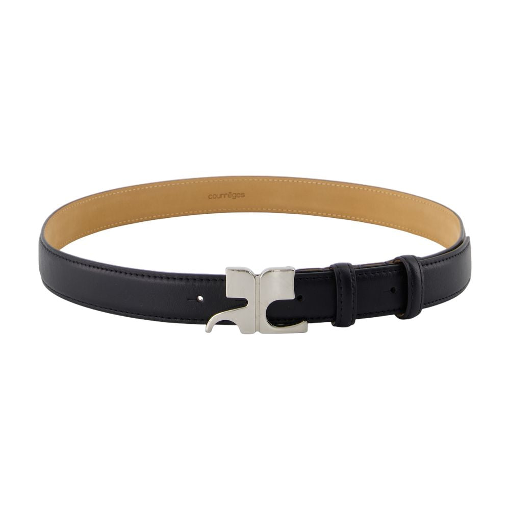 Courreges 25mm Leather Belt — Black